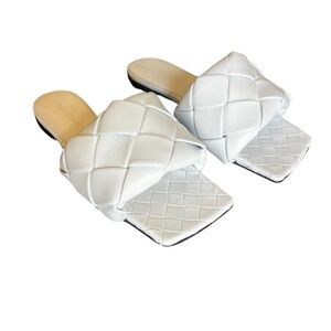 Bottega Veneta Intreccio Open Toe Slides